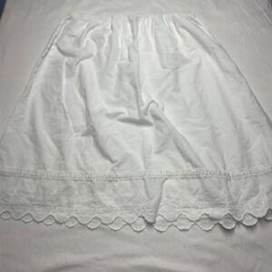 Vermont Country Store White Cotton Eyelet Lace Half Slip Skirt XXL Made in USA